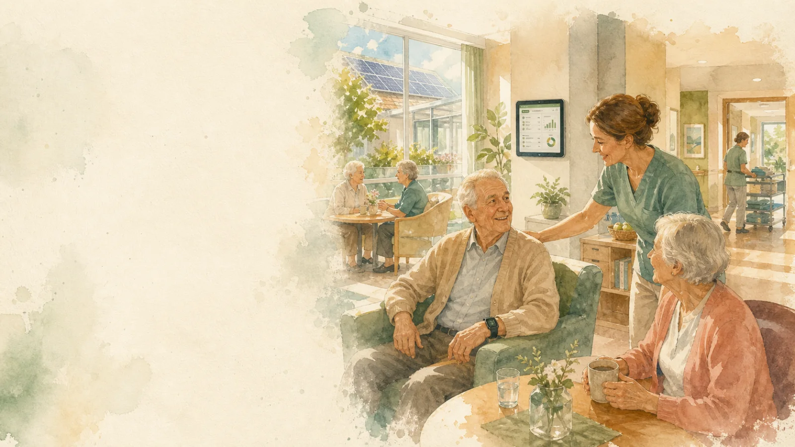 A watercolour care home where smart technology supports the caring staff